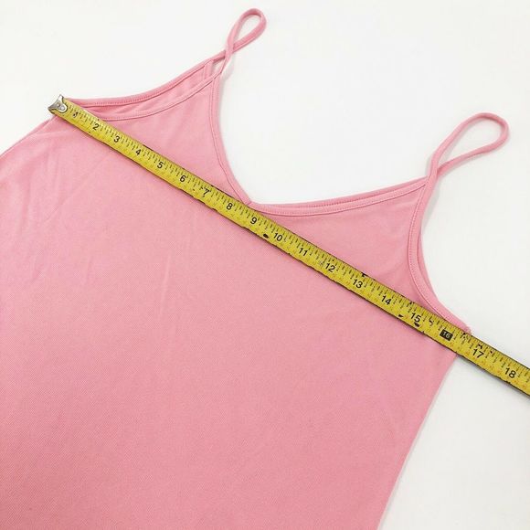 💕BP Women Top XS Pink Double V-Neck Sleeveless Tank Top Modal Blend Casual Basic - Picture 6 of 6